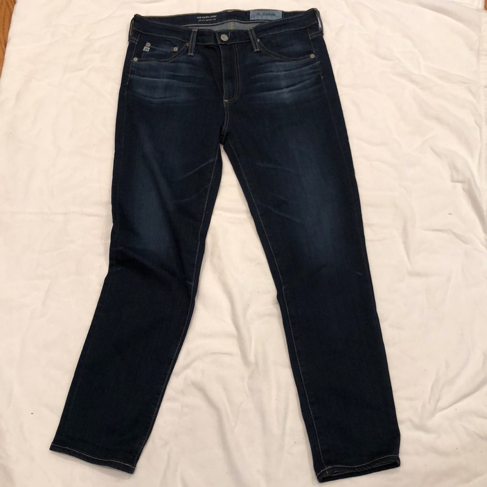 Women's AG mid rise cigarette crop jeans